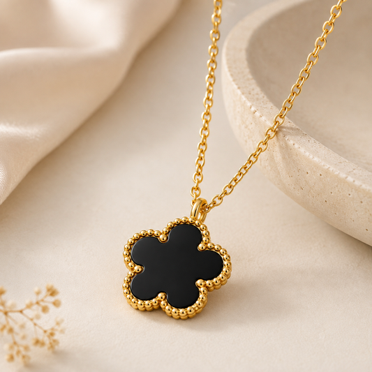 Midnight Bloom Necklace – Gold Plated