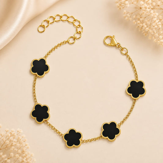 Midnight Blossom Bracelet – 18K Gold Plated